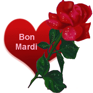Gif animé Bon mardi rose et coeur